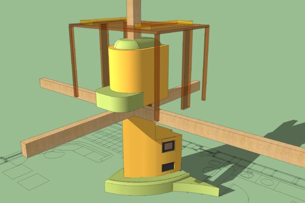 CONCEPT INIZIALE - ASSONOMETRIA  2 PIANI- STUFA + SATELLITE