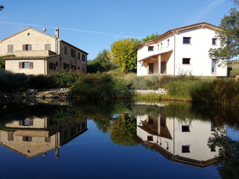 vista dal biolago di  Ca'Nora in costruzione